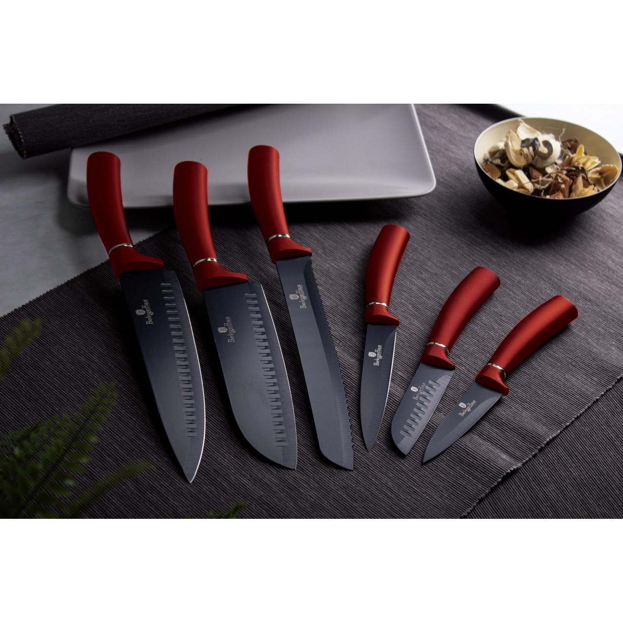 Thumbnail - BerlingerHaus 6-teiliges Messerset Burgundy Edition, Küchenmesser, Rot
