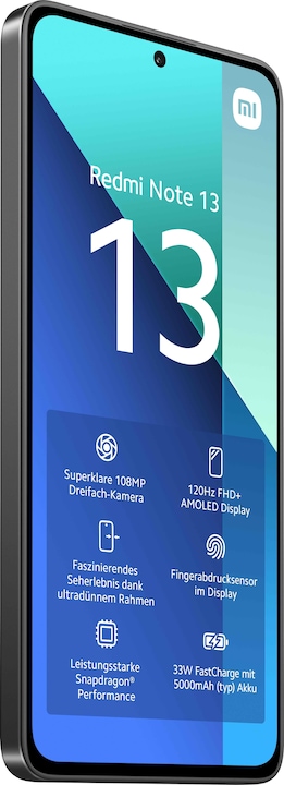 Produktbild Xiaomi Redmi Note 13 (256 GB, Midnight Black, 6.67", Hybrid Dual SIM, 108 Mpx, 4G)