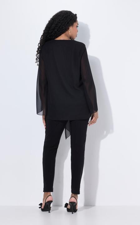 Actual product image Ulla Popken Layered Pointed Hem Chiffon Blouse (54)