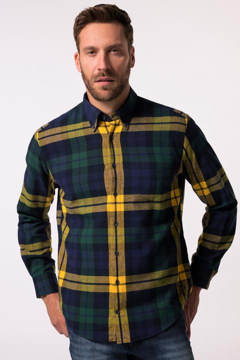 Produktbild JP1880 JP 1880 Karo-Flanellhemd, Langarm, Buttondown-Kragen, Modern Fit (3XL)