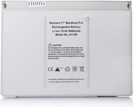 Immagine prodotto Renov8 Batteria per Apple MacBook Pro 17" fino alla fine del 2008 (equivalente a MA458G) (6600 mAh)