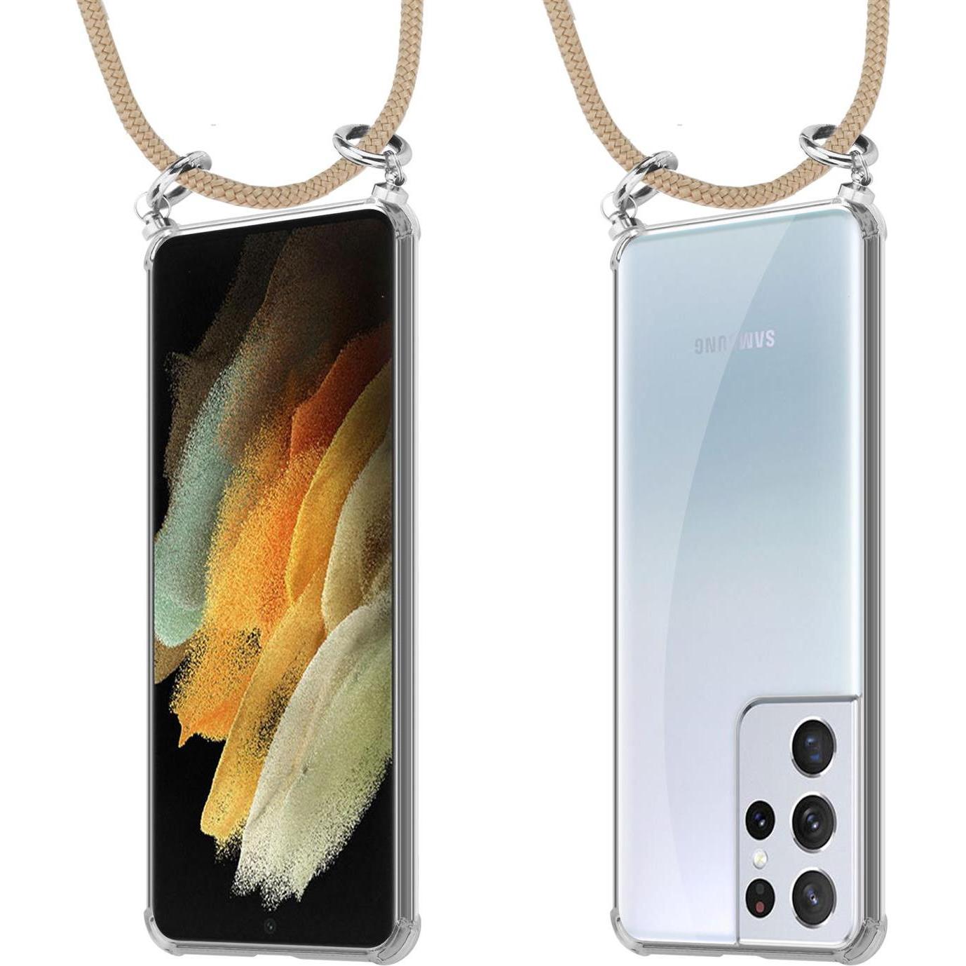 Thumbnail - Cadorabo TPU Handy Kette SILBER Cover, Handykette, Braun