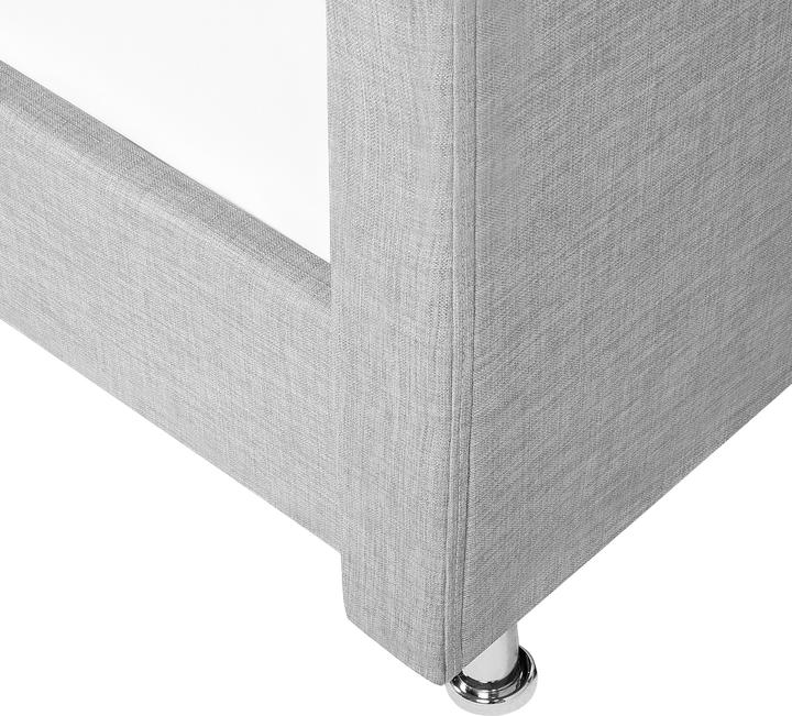 Actual product image Beliani Upholstered bed linen look grey slatted frame 90 x 200 cm METZ (90 x 200 cm)