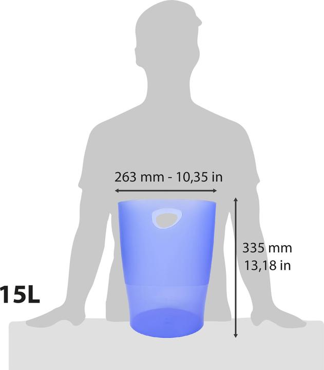 Immagine prodotto Exacompta Ecobin blu ghiaccio traslucido (15 l)