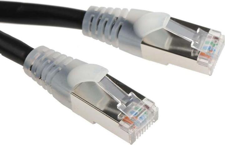 Produktbild RS PRO Patchkabel Kat.5e FTP 1m schwarz (FTP, CAT5e, 1 m)
