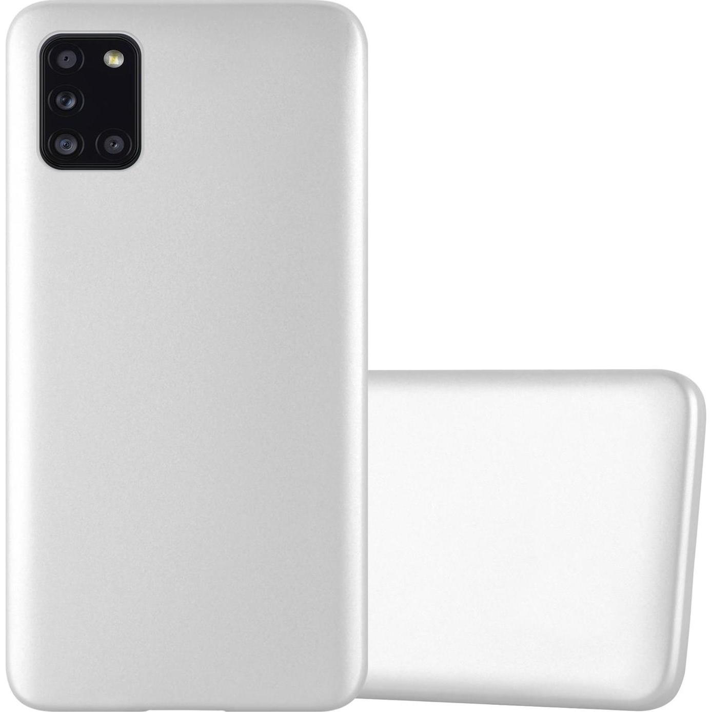 Cadorabo TPU Matt Metallic Cover (Samsung Galaxy A31), Smartphone Hülle, Silber