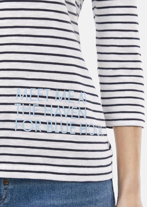 Image du produit Comma T-Shirt Streifenshirt mit Artwork und 3/4-Ärmeln (34)