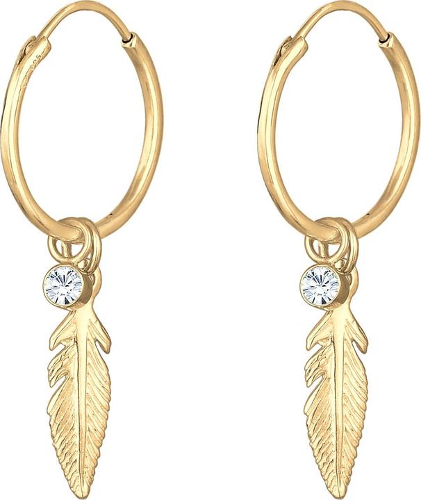 Immagine prodotto Elli Creolo, Piuma, Orecchino solitario (Cristallo di vetro, Argento 925)