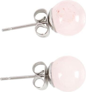 Immagine prodotto Something Different Semi Precious Quarzo Rosa Orecchini a Bottone (100% materiale sintetico)