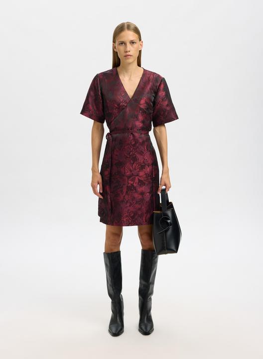 Image du produit Selected Jacquard Kleid mit V-Ausschnitt (40)