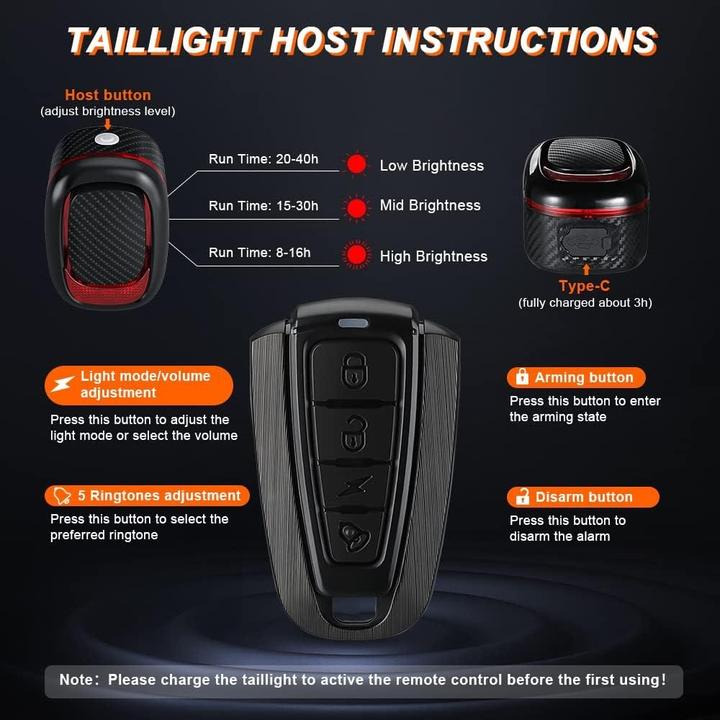 Produktbild Mobygo Rücklicht Arrow Alarm (100 lm, 100 lm)