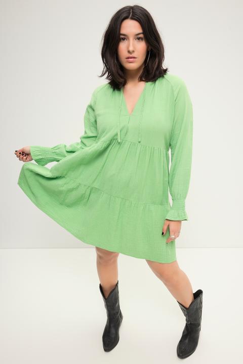 Produktbild Studio Untold Musselin-Minikleid, A-Line, Rüschen-Ausschnitt, Langarm (42, 44)