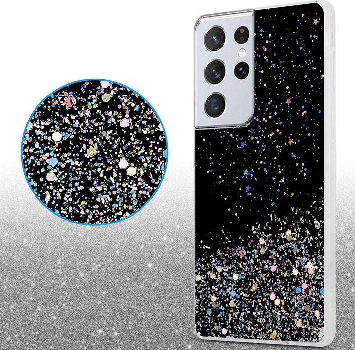 Actual product image Cadorabo TPU cover sparkling glitter (Samsung Galaxy S21 Ultra)