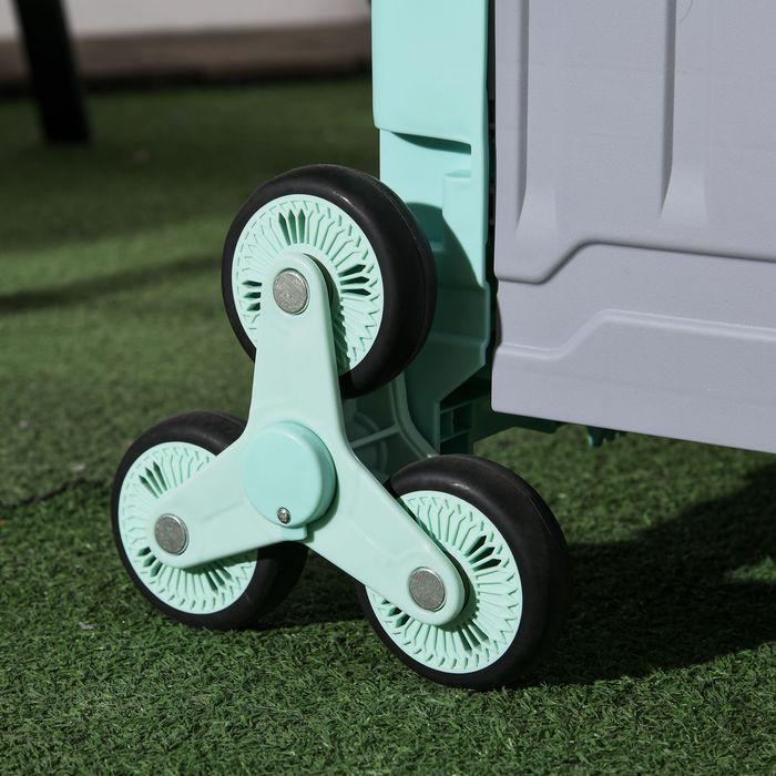 Immagine prodotto Swisshandel24 Carrello spesa pieghevole, manico telescopico regolabile, coperchio, fino a 80 kg, verde