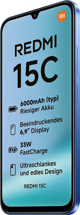 Actual product image Xiaomi Redmi 15C 4G (128 GB, Moonlight Blue, 6.90", Dual SIM, 4G)
