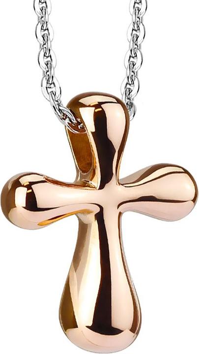 Image du produit Star Piercing Chaîne argent pendentif croix or rose (sans laiton, Acier chirurgical 316L)