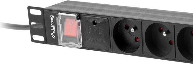 Image du produit Lanberg PDU-PRO-07F-0200-BK Unité de distribution d'alimentation (PDU) 6 sorties AC 1U