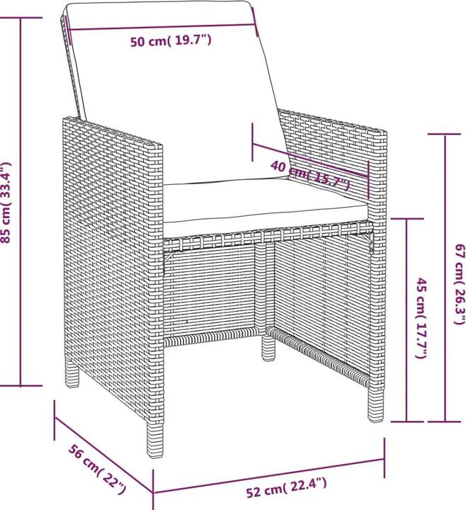 Produktbild vidaXL Beitris (167 x 109 x 74 cm)
