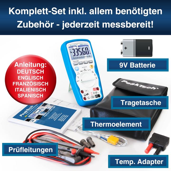 Produktbild Peaktech P 3360 True RMS Digitalmultimeter (CAT III 1000V, CAT IV 600V)