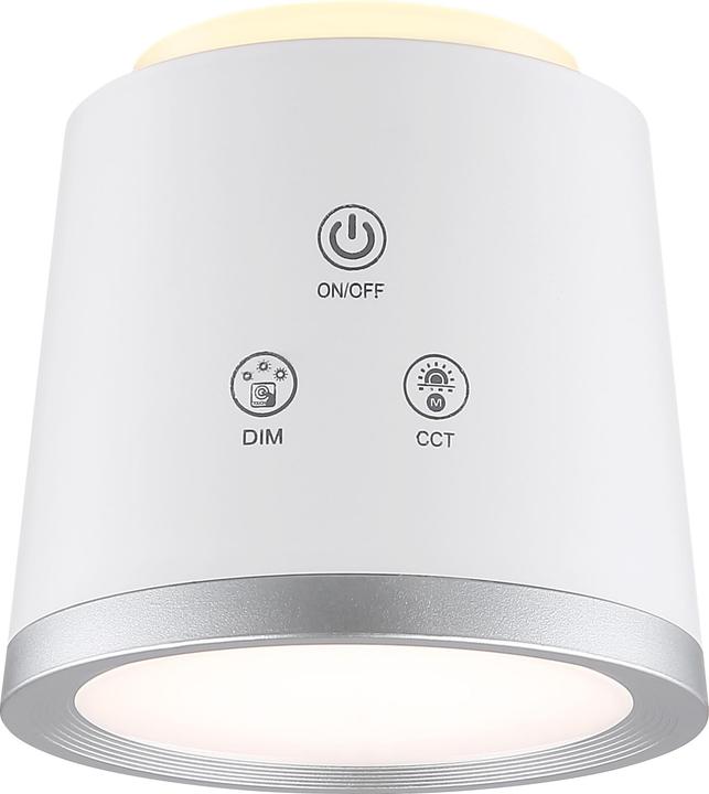 Productafbeelding Globo Meeya LED tafellamp 6W CCT wit mat, kunststof nachtlampje Ø8.6cm 58454W (450 lm)