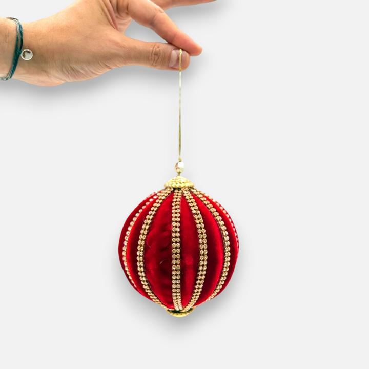 Actual product image Mon Chouchou Weihnachtskugel Samt rot