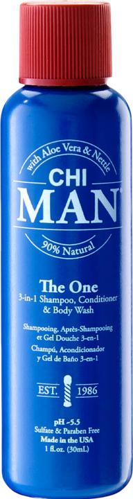 Produktbild Farouk Systems Chi Man The One - 3-In-1 Shampoo, Conditioner And Body Wash 30ml (30 ml, Flüssiges Shampoo)