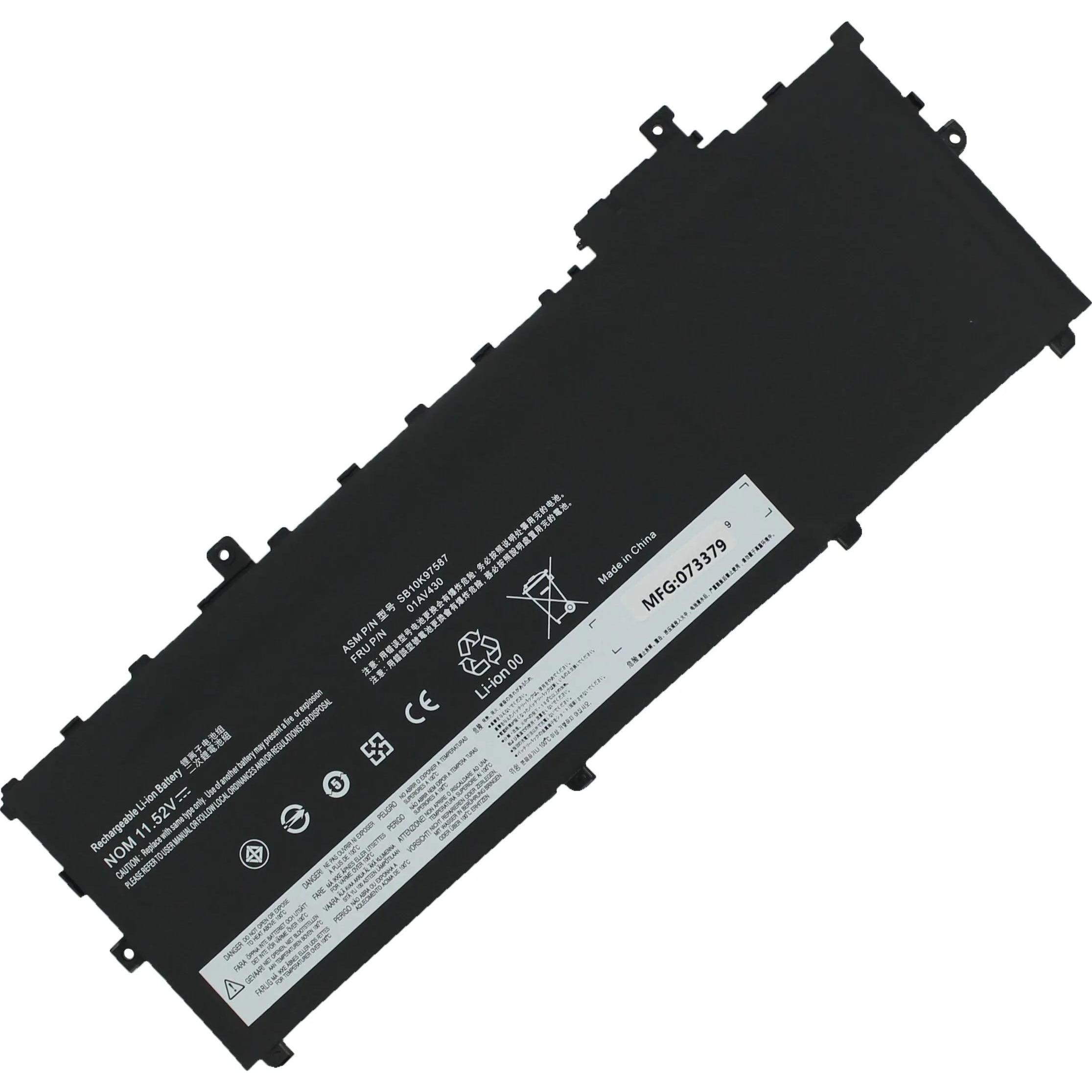AGI Akku kompatibel mit Lenovo ThinkPad X1 Carbon G6-20KG0039GE (1 Zellen, 4800 mAh), Notebook Akku, Schwarz