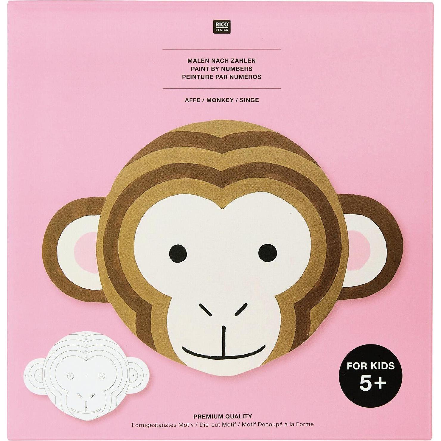 Rico Design Malen nach Zahlen Set, Affe, FSC 100%