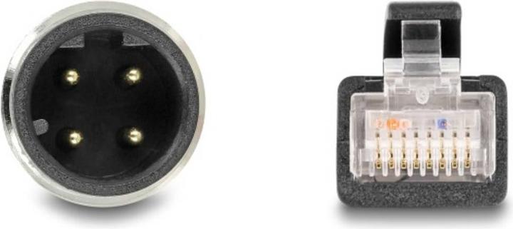 Actual product image Delock M12 cable D-coded 4 pin plug to RJ45 plug PVC (S/FTP, CAT5e, 2 m)