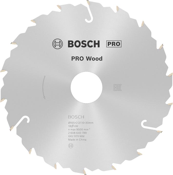 Image du produit Bosch Professional Zubehör Lame de scie circulaire PRO Wood, 165 x 2.2 x 30 mm