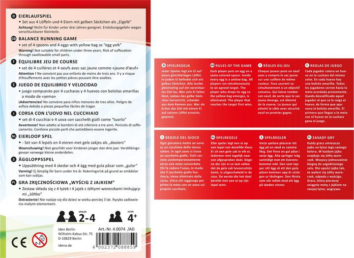 Produktbild Idena Eierlaufspiel mit "Eigelb"-Sandsäckchen (2 - 4 Spieler)
