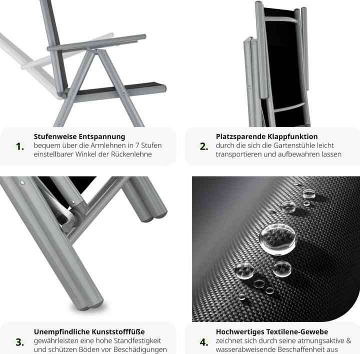Produktbild tectake 2x Gartenstuhl