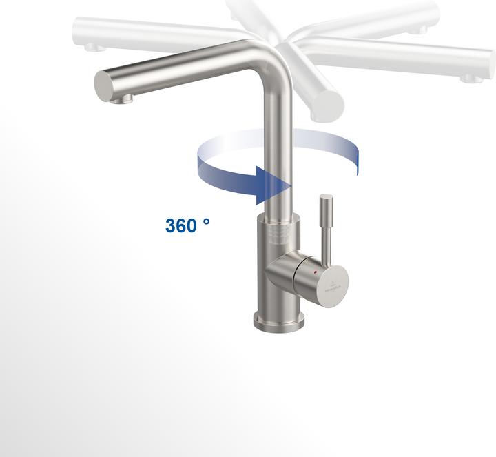 Actual product image Villeroy & Boch Modern Steel low-pressure kitchen mixer tap, stainless steel