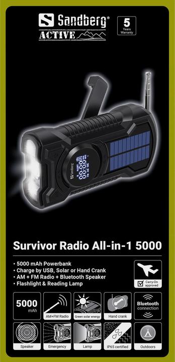 Image du produit Sandberg Survivor Radio All-in1 5000 (5000 mAh, 10 W, 18.50 Wh)