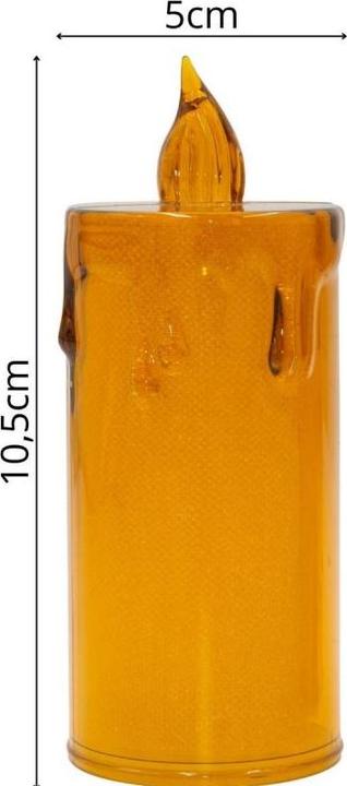 Produktbild Koopman Dekoracja świąteczna Świeca LED przezroczysta dekoracyjny złoty 10,5 cm na baterie 1szt