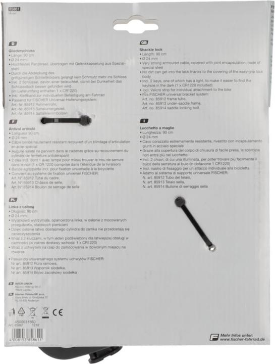Actual product image Fischer Link lock 85861 Black S (90 cm)