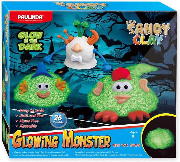 Actual product image Paulinda Glow-in-the-dark play sand Glow-in-the-dark monsters, 500gr.