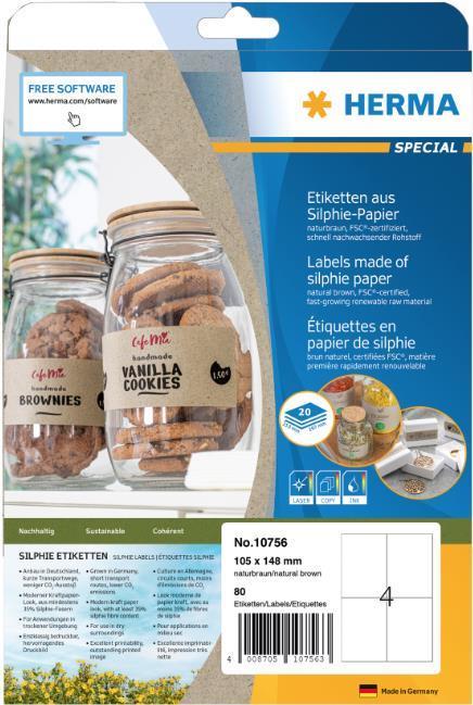 Produktbild HERMA Graspapier Versandetiketten A4