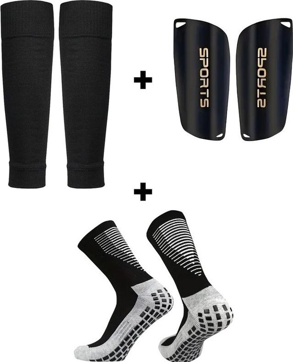 Immagine prodotto Cbx Set calcio Calzettoni e parastinchi taglia L Nero (L)