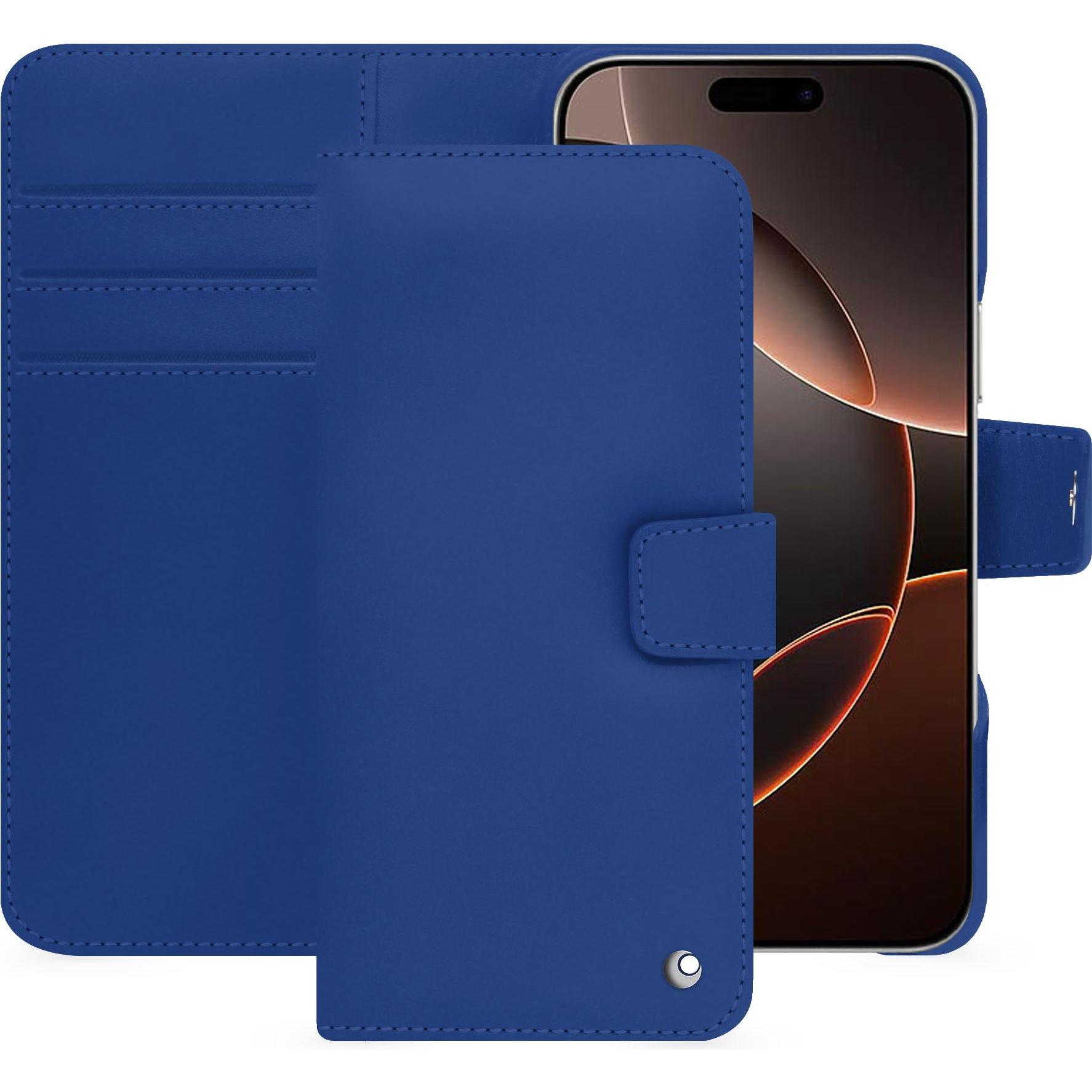 Noreve Lederschutzhülle Apple iPhone 16 Pro (Apple iPhone 16 Pro), Smartphone Hülle, Blau