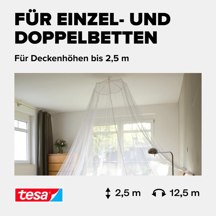 Produktbild tesa Insektenschutz COMFORT, Moskitonetz für Doppelbetten (1250 x 250 cm)