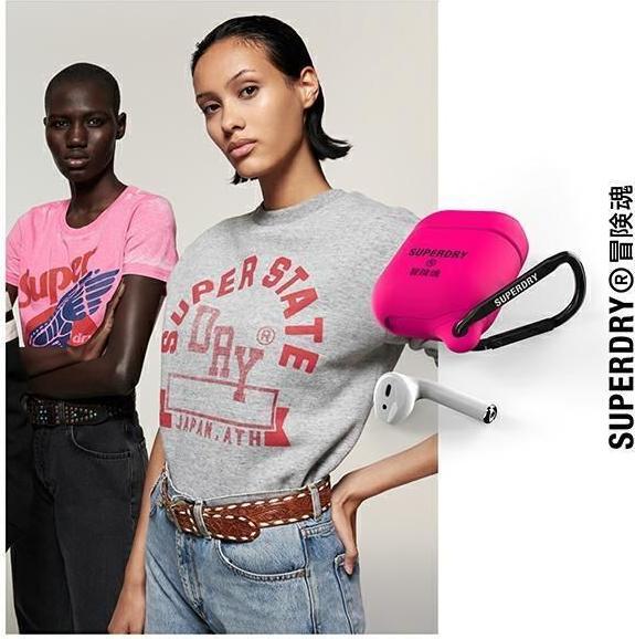 Produktbild Superdry Wasserdichte Schutzhülle für AirPods 1/2 in Pink (Kopfhörer Tasche)
