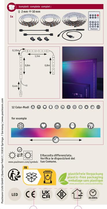 Produktbild Paulmann EntertainLED USB TV Stripe (RGB, 310 cm, Indoor)