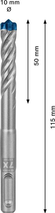 Actual product image Bosch Professional Zubehör Expert SDS plus-7X hammer drill, 10 x 50 x 115 mm (10 millimetres)