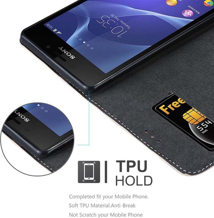 Actual product image Cadorabo Book X Wallet Cover (Sony Xperia M2, Sony Xperia M2 Aqua)