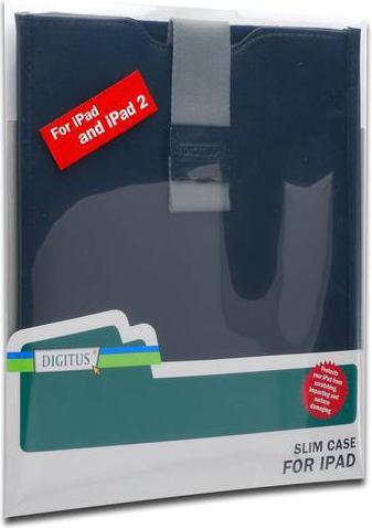 Image du produit Digitus Etui en cuir fin pour iPad iPad2 iPad3 noir avec sangle et fermeture velcro (iPad 2010 (1ère génération), iPad 2011 (2e gène))