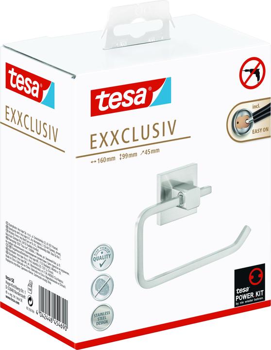Actual product image tesa Exxclusiv toilet roll holder incl. adhesive solution without drilling