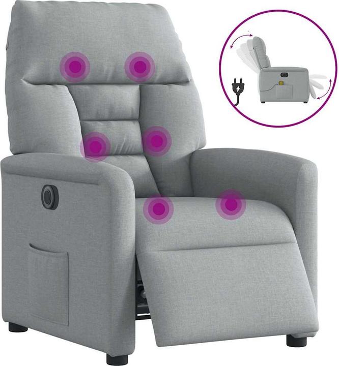 Image du produit vidaXL Fauteuil de massage électrique Tissu gris clair