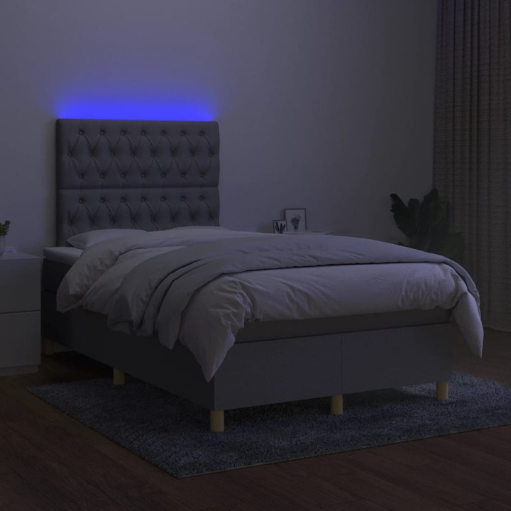 Produktbild VidaXL Bo x springbett mit Matratze & LED 120 x 190 cm Stoff (120 x 190 cm)