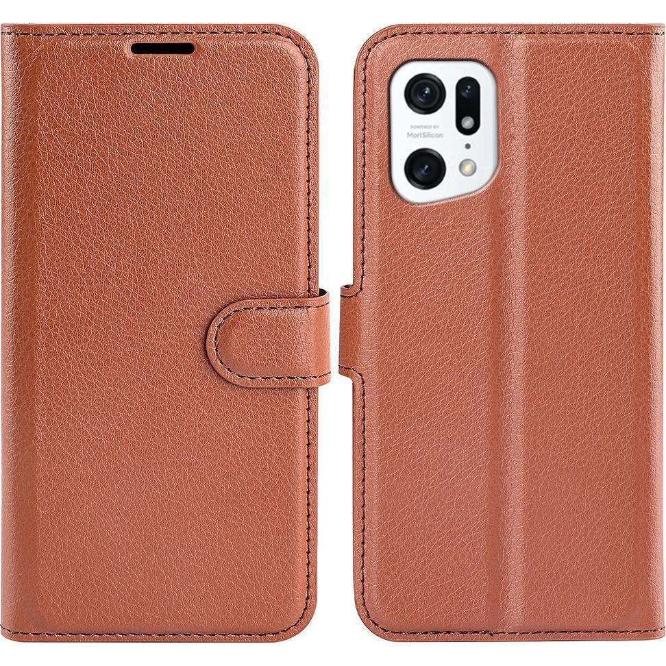 Cover-Discount OPPO Find X5 - Leder Etui Hülle braun (Oppo Find X5), Smartphone Hülle, Braun